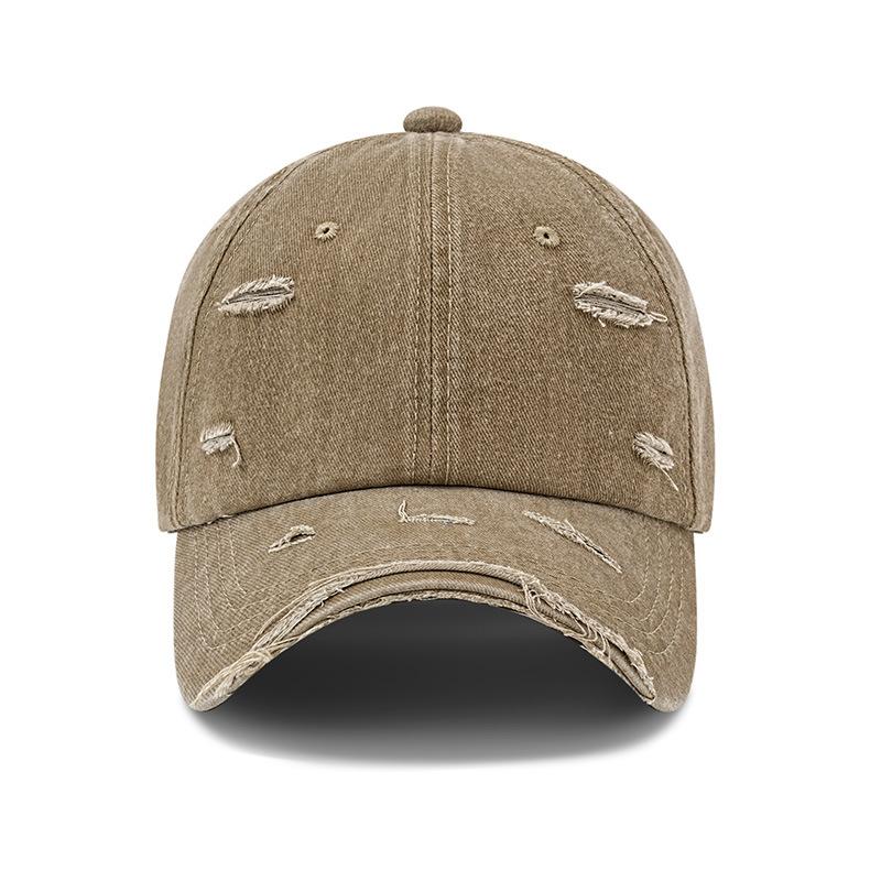 Hat tongue hole washed cotton hat logo retro old cap men's outdoor light board sunshade baseball cap