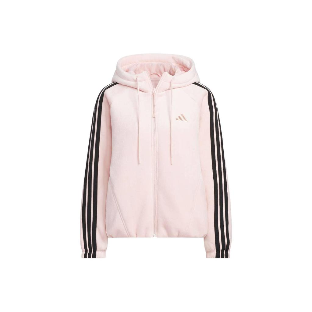 Adidas FW25 Story Velvet Теплая Толстовка с Капюшоном и Длинными Рукавами Женская Куртка KB7605