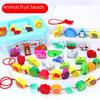 Wooden Balls, Animal & Fruit Beads, Stringing Ropes, Wooden Blocks - Early Education Baby Toys