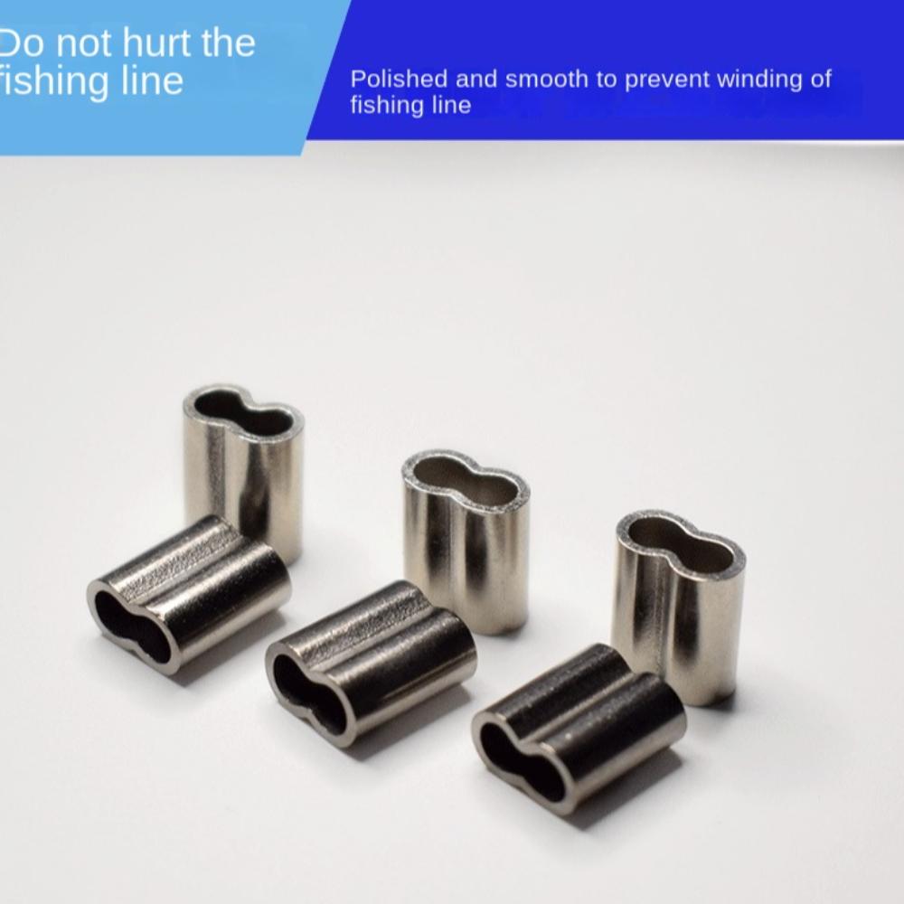 Кримповочная трубка для лески, Трубка для рыболовного тросика, Кримповочный соединитель для тросика, Двойная медная трубка