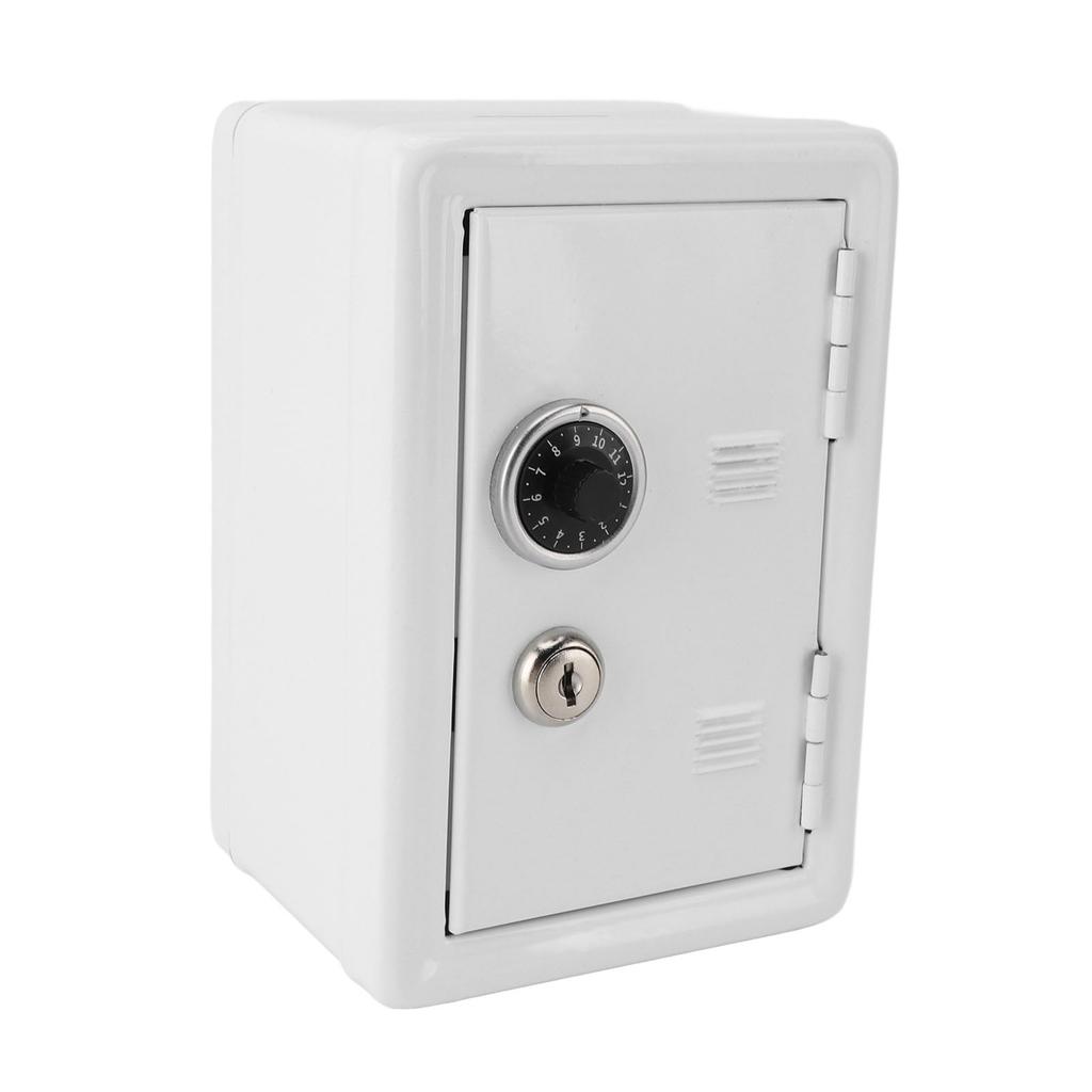 Копилка креативная симпатичная металлическая вертикальная с замком-ключом, копилка для денег для домашнего использования, белая