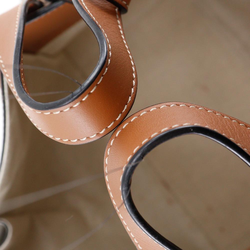 Loewe Гамак Маленькая Сумка 2WAY Плечевая Коричневый / Белый Телячья Кожа Женская Б/У