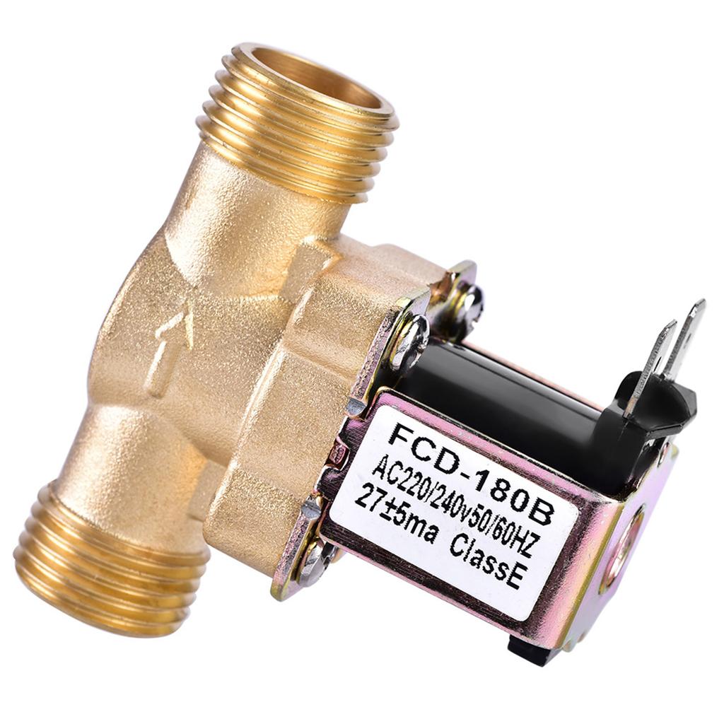 1 2 AC 220V Normally Closed Brass Electric Solenoid Magnetic Valve For Water Control