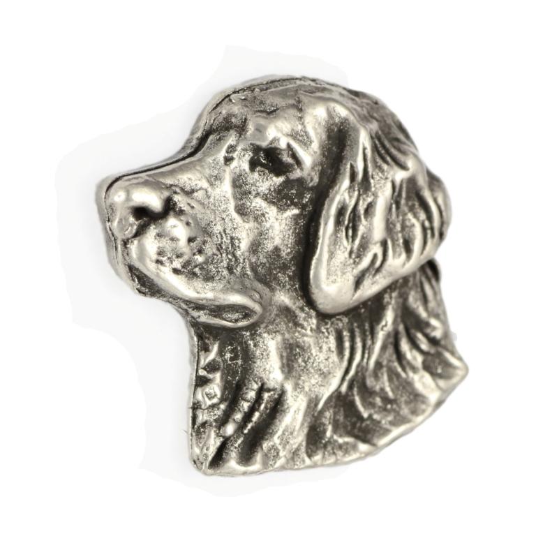 Golden Retriever I  - Silver-plated dog brooch, elegant pin, jacket lapel decoration by Art-Dog brand
