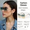 Sunglasses Women Square Large Frame Glasses With Gold Metal Temple Decoration Light Luxury Modern Style Vintage Glasses Women