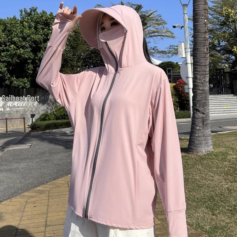 Women's UPF 50+ Detachable Large Brim Sun Protection Jacket - Ice Silk, Breathable, Spring/Summer Sunscreen Clothing
