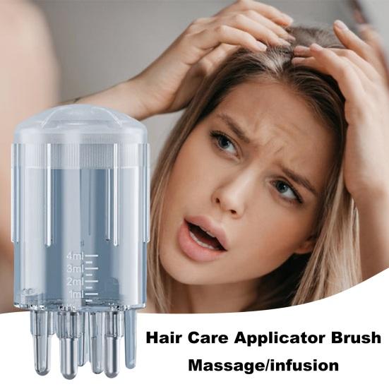 3ML Hair Oil Applicator with Precise Scale Scalp Massage Applicator Comb Clear Portable