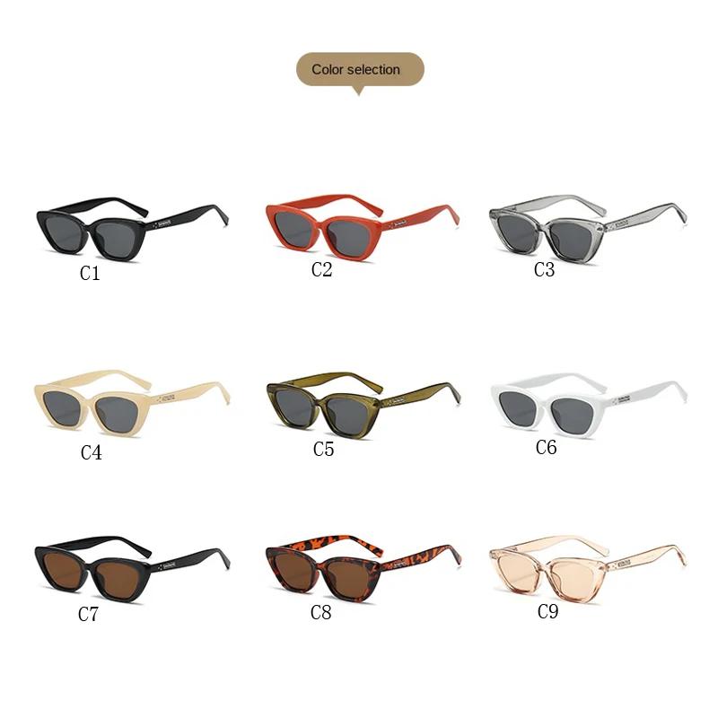 Новые винтажные солнцезащитные очки «кошачий глаз» женские ретро оттенки черные солнцезащитные очки женские модные маленькая оправа зеркальные квадратные