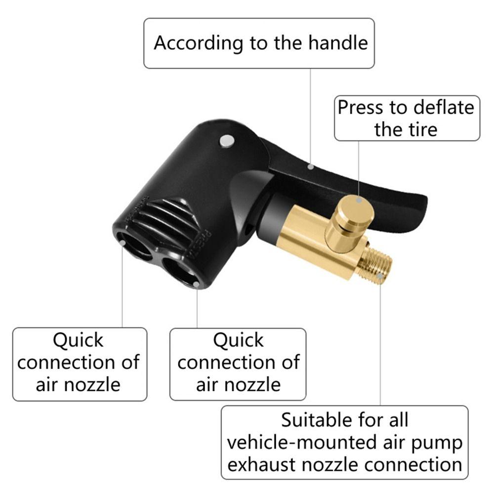 2-in-1 Tire Air Pump Nozzle Deflated Inflatable Pump Connector Car/Bike/Motorcycle