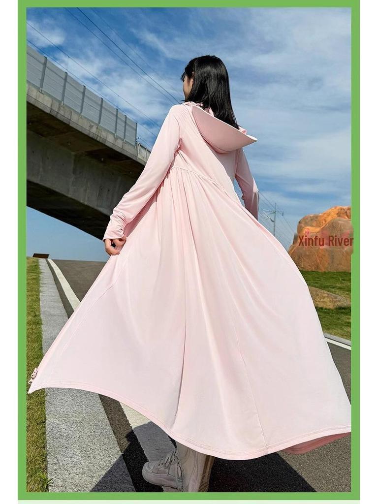 Женская облегающая куртка Ice Silk Sun Protection Jacket - длинная, легкая, с защитой от ультрафиолета на лето 2024 г.