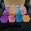 Jelly Glossy Cube Squishy Toys Slow Rebound Cube Squeeze Toy Cube Fidget Toy  Adult Kids