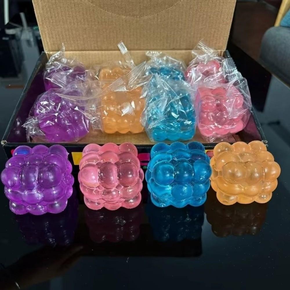 Jelly Glossy Cube Squishy Toys Slow Rebound Cube Squeeze Toy Cube Fidget Toy Adult Kids