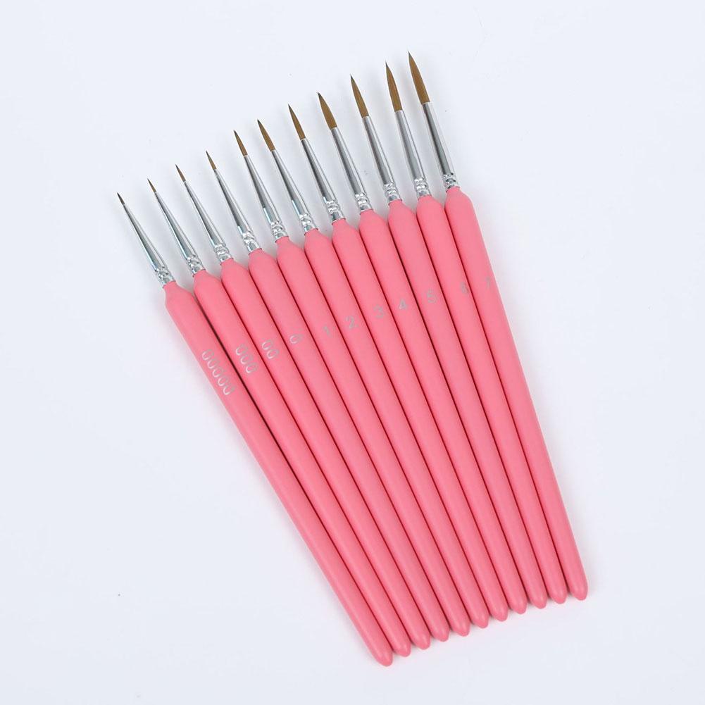 11Pcs Miniature Wolf Hair Paint Brush Art Painting Brushes Artistic Watercolor Brush Oil Painting Brush Drawing Hand Painted