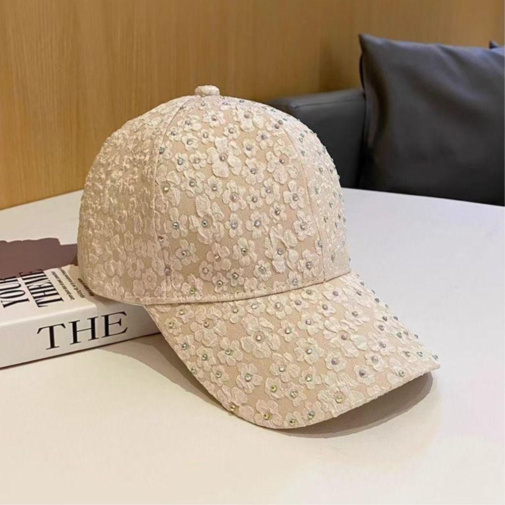Adjustable Flower Baseball Hat Breathable Elegant Hat Casual Floral Baseball Cap Female Fashion
