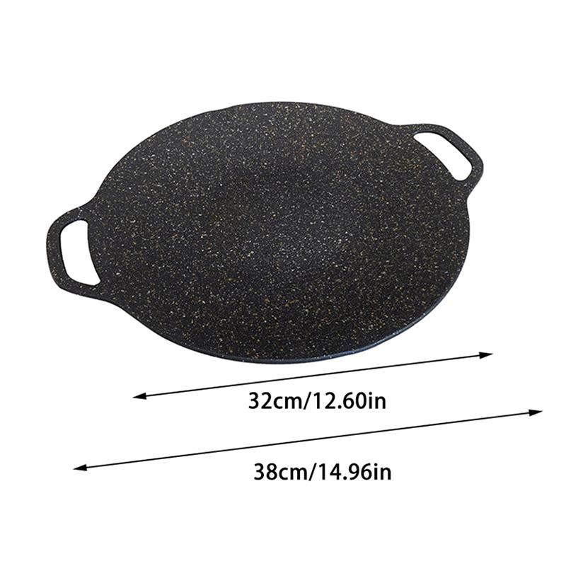 Grilling Pan Korean Round Non-Stick Baking Dishes Pans Stovetop Baking Tray Indoor Outdoor Griddle Barbecue Equipment
