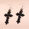 Vintage Witch Vampire Heart Earrings Gothic Cross Talisman Dangle Earrings Steampunk Royal Party Statement Jewelry Gifts
