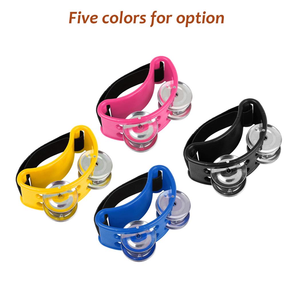 Перкуссионный ножной тамбурин с 4 парами стальных бубенцов и эластичным ремешком Перкуссионный музыкальный инструмент для