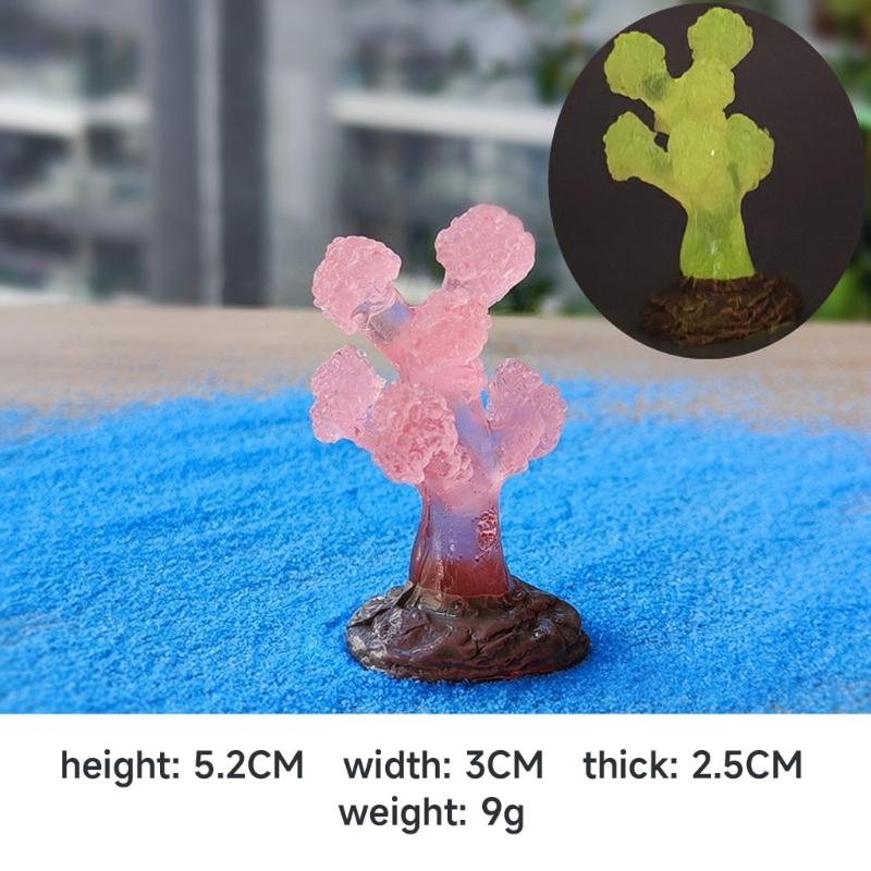 Aquariums Glowing Resin Coral Decoration Fishtanks AquaticUnderwater Ornament Landscaping Safety Decor for Fish Shirmps