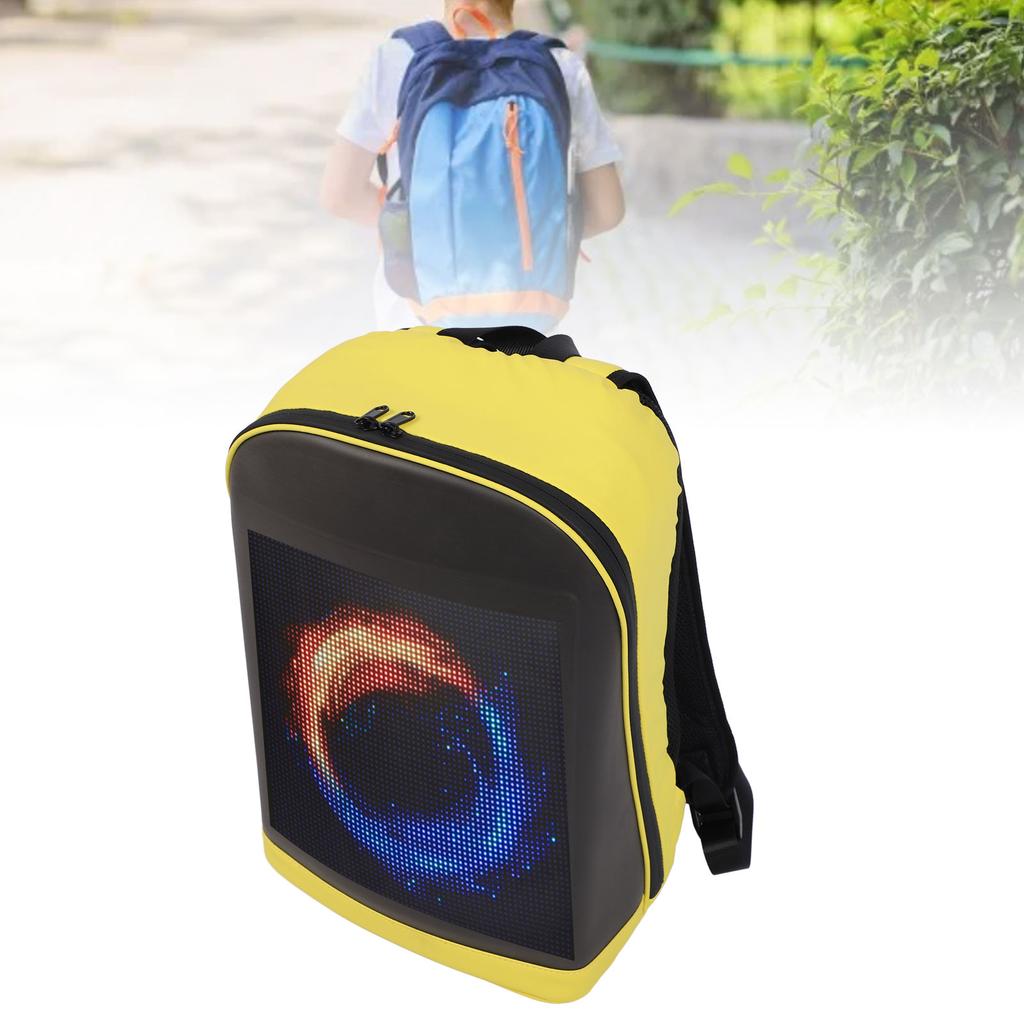 Светодиодный рюкзак, цветной программируемый экран 64x64 пикс., управление через приложение, рюкзак для ноутбука 16 дюймов с USB-портом, водонепроницаемая светодиодная сумка для мотоцикла, путешествий, на каждый день