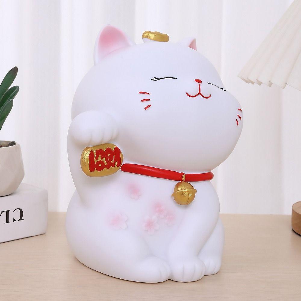 Cute Cat Piggy Bank Anti-fall Animal Saving Pot Funny Lucky Cat Ornament  Kids Toy