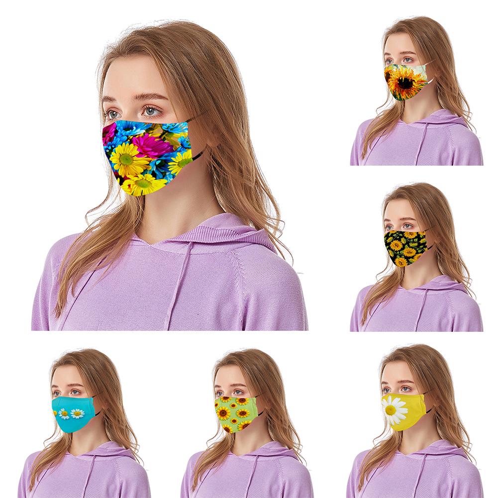 Антипылевая модная профилактическая многоразовая регулируемая маска PM2.5 от пыли унисекс с подсолнечником и дымкой для лица и рта