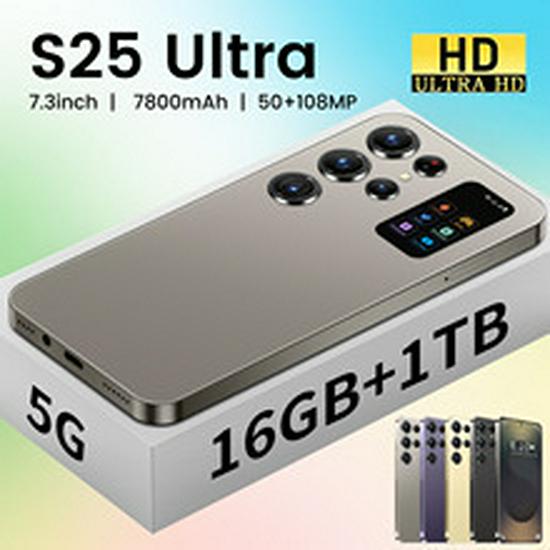 Смартфон S25 Ultra - 7,3-дюймовый HD-экран, Android, 2 ГБ + 16 ГБ