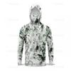 Mens Quick-Dry Ice Silk Long Sleeve Fishing Shirt With Hood Integrated Face Cover UV Protection Outdoor Sunproof Apparel