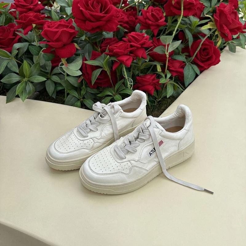 Виноградная мама тот же стиль~ кожаные старые ретро повседневные туфли на толстой подошве дышащие маленькие белые туфли маленький размер большой размер женская обувь 41-43