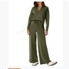 Autumn and Winter Fashion Casual Women's Long-sleeved Drawstring Solid Color Commuter Trousers Suit Women