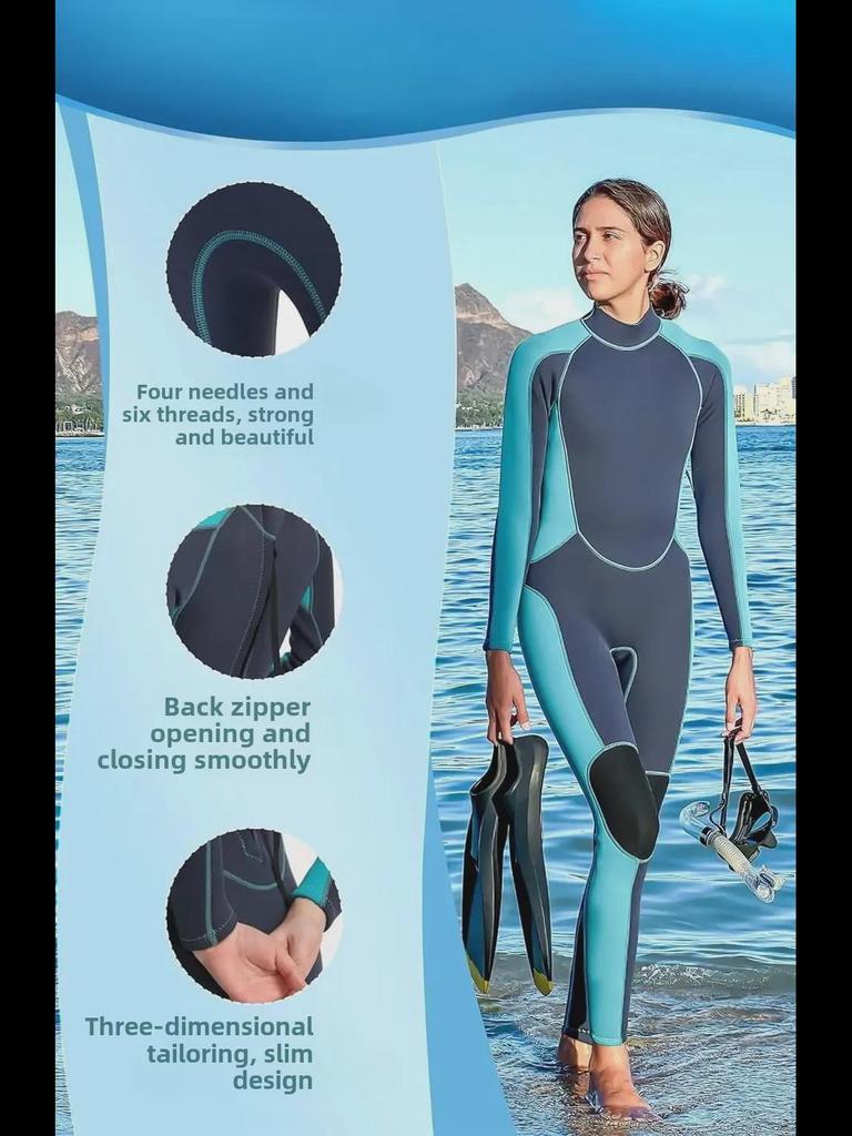 Унисекс-гидрокостюм толщиной 3 мм с солнцезащитным экраном — водонепроницаемый, защита от медуз, для сноркелинга, серфинга, фридайвинга.