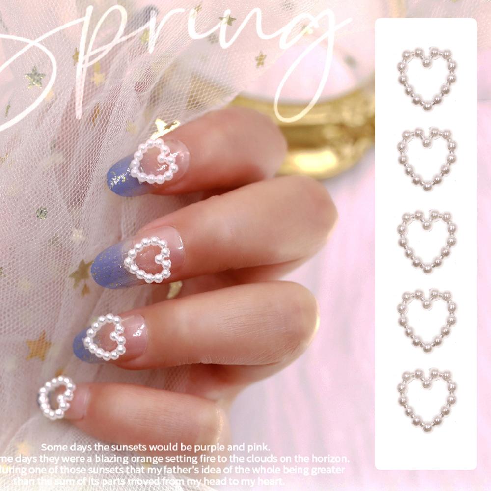 Heart-shaped Design Pearl Nail Art Decoration DIY Nail Art 3D Nail Jewelry Manicure Accessories