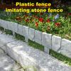 Faux Stone Fence Landscape Edging Easy Installation Flower Bed Lawn Yard Weed Barrier Fence Garden Bed Boundary