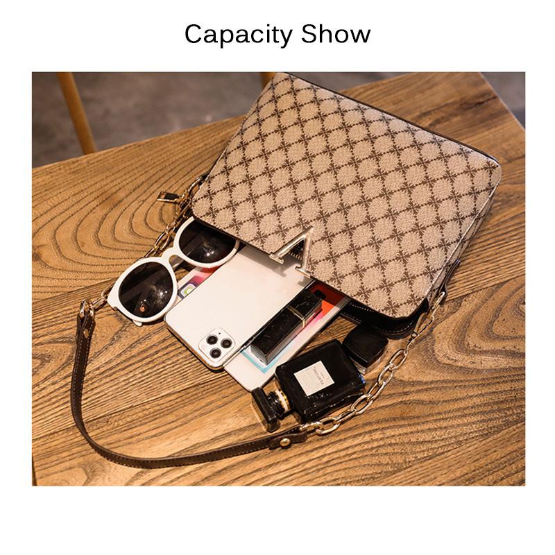 2025 Новая маленькая сумка через плечо Классическая монограмма Женская сумка через плечо Модная цепочка с двумя ремнями