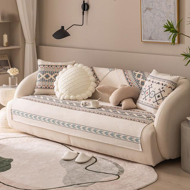 Retro Sofa Cushions Four Seasons Universal Back Towel Cover Cloth Anti -Cat Scratch Non -Slip Summer Cotton Linen Sofa Cover