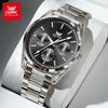 Мужские часы Оригинальный бренд Кварцевые часы Нержавеющая сталь Многофункциональный Хронограф Водонепроницаемые Люминесцентные часы для мужчины