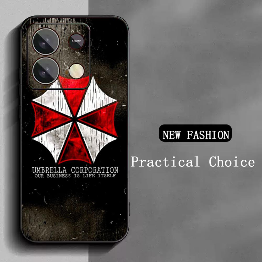 Evil Umbrella cool pattern design ins Phone Case For Redmi Note 14 13 12 11 Pro Plus S 5G 14C A3 Soft Black Phone Cover