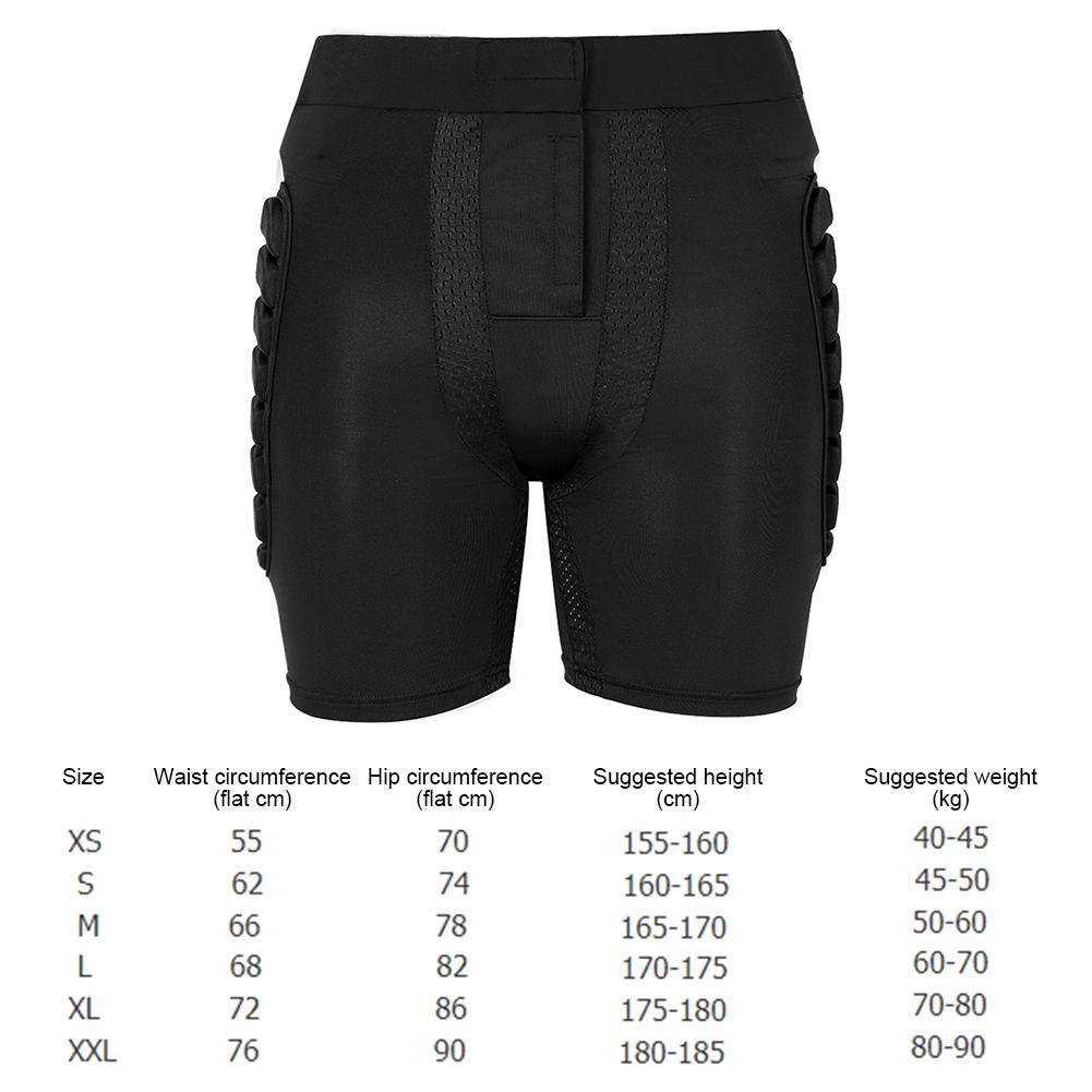 Unisex 3D Hip Protective Padded Shorts Anti-slip 0.6in Thick Skiing Hip Padded Shorts Breathable Drop Resistance Protective Gear