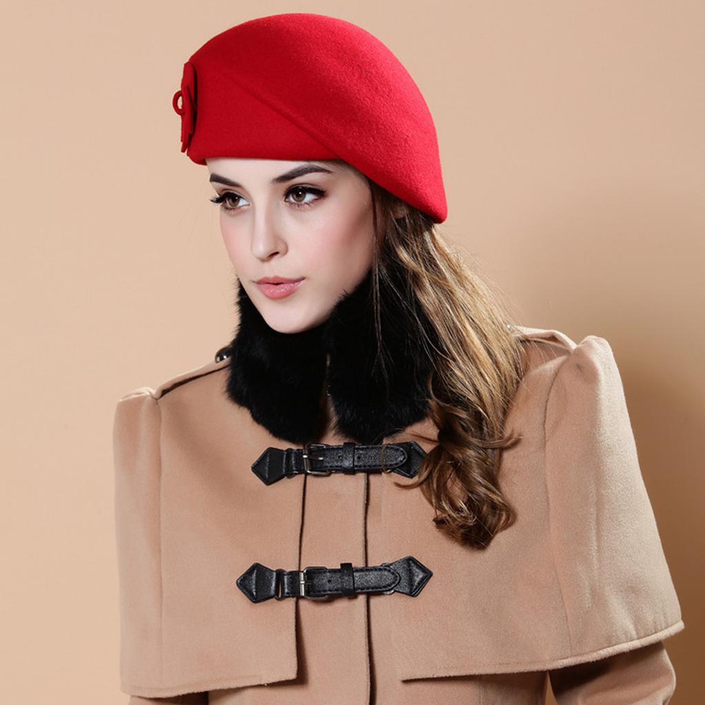 Шерстяной элегантный женский берет, теплая шляпа-таблетка Tam Cap