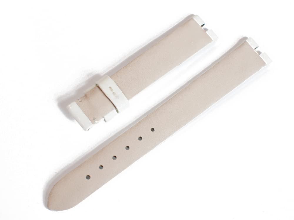 King Watch Parts Совместимые с Bulgari Bzero1 Запчасть Кожа Коровы Белый [Импорт Оригинал] BZ22S, Ремешок, Эмаль, 13/12мм
