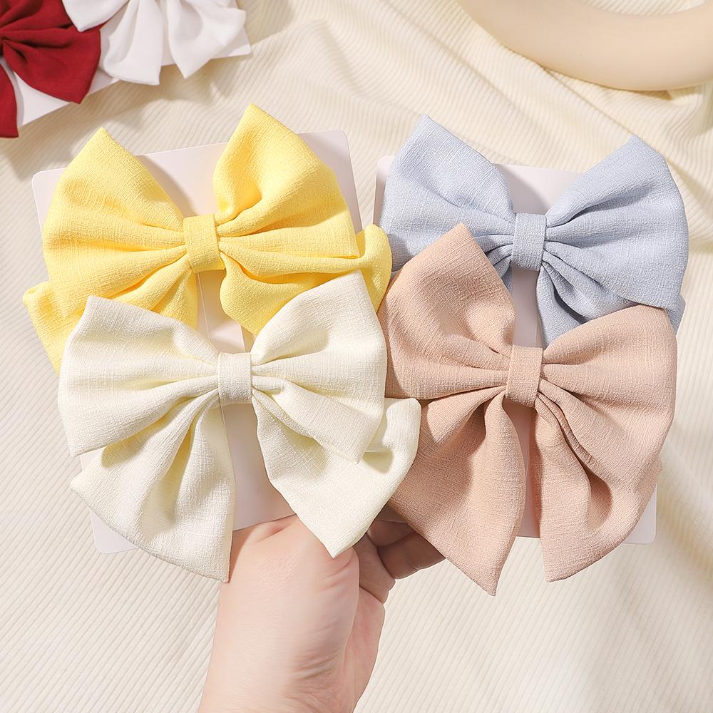 2 шт./набор 4,5-дюймовых заколок для волос Cheer Bow для девочек, милые заколки для волос из лент Grosgrain, детские нежные заколки для волос с бантом, набор для головных уборов