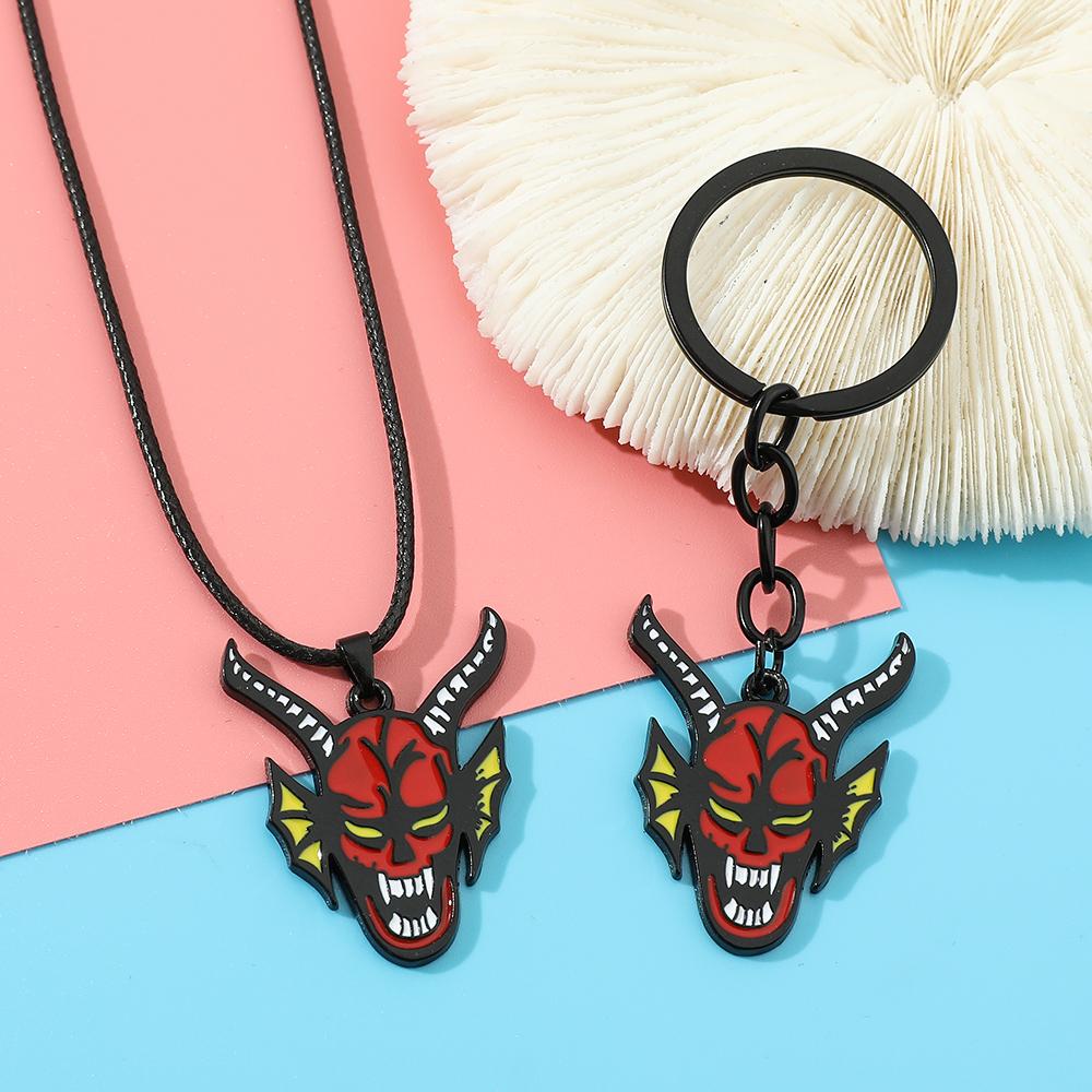 Cartoon Anime Club Pendant Necklace Cute Demon Mask Keychain Accessory New