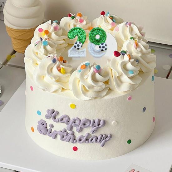 Football Birthday Candle Eco-friendly No Odor Sequins Design Easy To Use Long-Lasting 0-9 Numbers Candle Cake Decoration