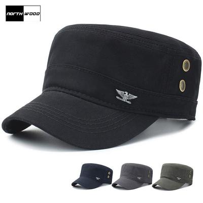 Винтажная кепка с плоским верхом, классическая кепка Snapback в стиле милитари, мужская и женская хлопковая кепка-дальнобойщик, шляпа для папы