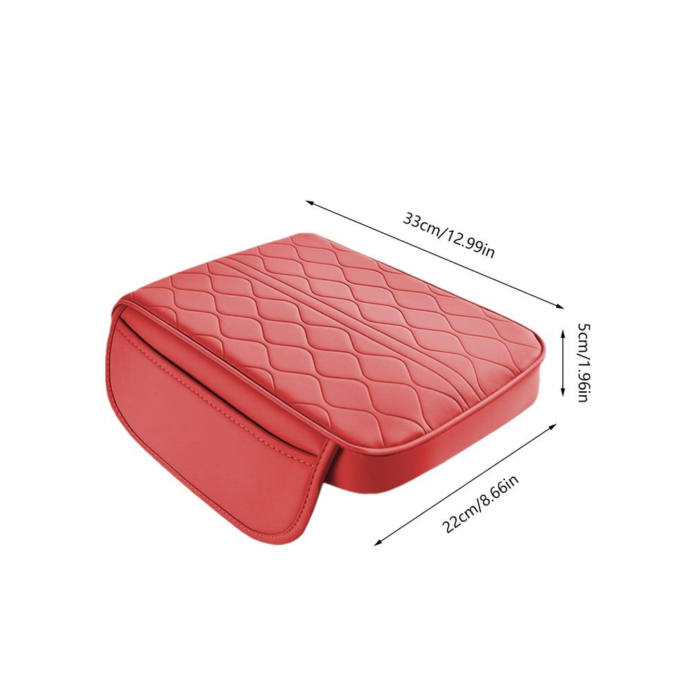 Leather Car Armrest Mat Uiversal Interior Auto Armrests Storage Box Mats Dust-proof Cushion Cover Armrest Protector W/Organizer