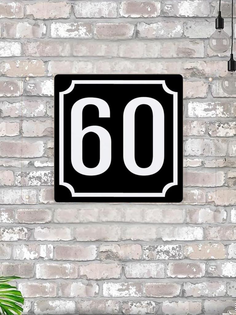 House Number X Classic Black Metal Sign 20x20cm, Modern Door Wall Decor