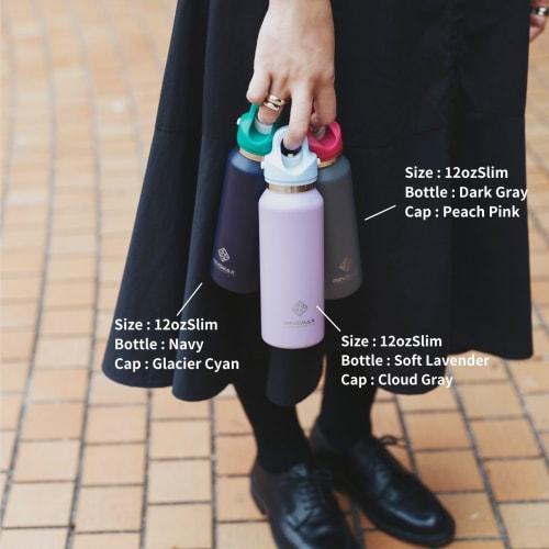 [REVOMAX Official] 12oz Slim 355ml Carbonated Stainless Steel Bottle, Keeps Hot Drinks Hot for 18 Hours, Cold for 36 Hours, Vacuum Insulated, Gift Ide