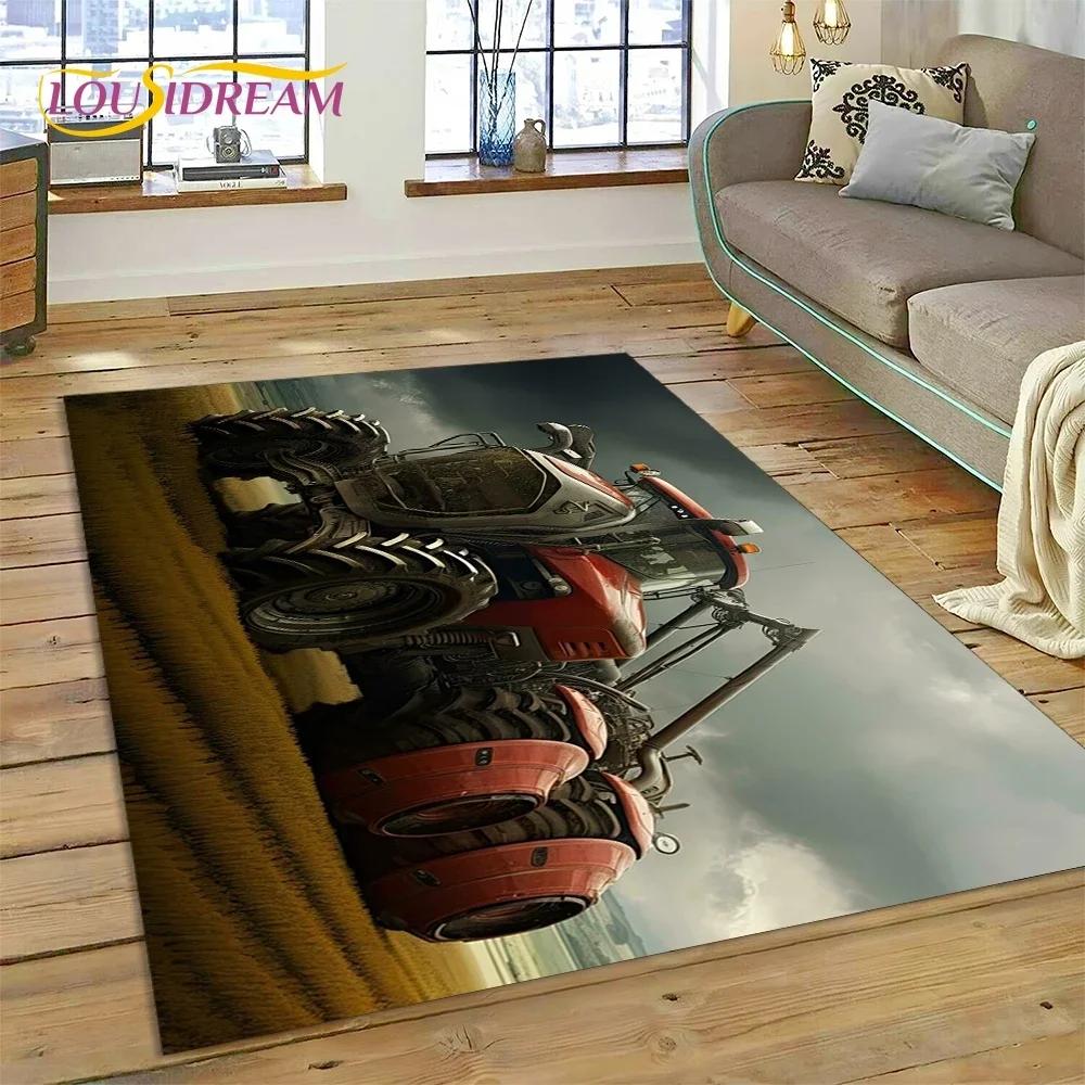 Retro Tractor Car Truck Carpet Rug for Bedroom Living Room Home Sofa Decoration,Children Game Large Decor Floor Mat Gift