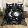 Duvet Cover Set Golden Sun and Moon Boho Mysterious Color Home Decor Bedding Set Adults Gifts with Zipper Decorative Quilt Cover