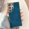 Матовый кожаный чехол с покрытием и магнитом для Samsung Galaxy S25 Ultra S24 FE S23 Plus S22, противоударный бампер, поддержка беспроводной зарядки