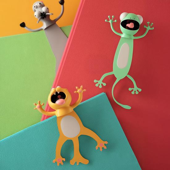 3D Закладка с животным Милая ПВХ Закладка с мультяшным персонажем для детей Читателей Забавный декор для стола Подарок на день рождения Рождество для студентов Любителей книг